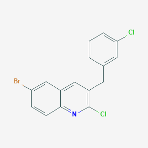 molecular formula C16H10BrCl2N B13849288 6-Bromo-2-chloro-3-[(3-chlorophenyl)methyl]quinoline 