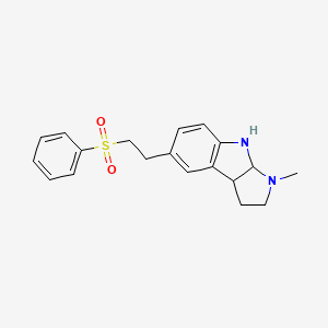 molecular formula C19H22N2O2S B13849329 1-Methyl-5-(2-(phenylsulfonyl)ethyl)-1,2,3,3a,8,8a-hexahydropyrrolo[2,3-b]indole 