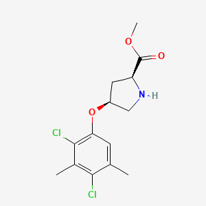 molecular formula C14H17Cl2NO3 B1384933 Methyl (2S,4S)-4-(2,4-dichloro-3,5-dimethyl-phenoxy)-2-pyrrolidinecarboxylate CAS No. 1217662-99-1