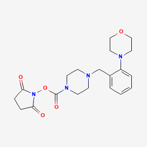 molecular formula C20H26N4O5 B13849376 (2,5-Dioxopyrrolidin-1-yl) 4-[(2-morpholin-4-ylphenyl)methyl]piperazine-1-carboxylate 