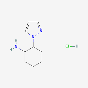 molecular formula C9H16ClN3 B13849400 2-Pyrazol-1-ylcyclohexan-1-amine;hydrochloride 