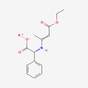 molecular formula C14H16KNO4 B13849416 N-Methylbut-2-enoate Ethyl Ester D-(-)Phenylglycine Potassium Salt 