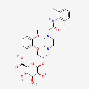 molecular formula C30H41N3O10 B13849468 (2S,3S,4S,5R,6R)-6-[1-[4-[2-(2,6-dimethylanilino)-2-oxoethyl]piperazin-1-yl]-3-(2-methoxyphenoxy)propan-2-yl]oxy-3,4,5-trihydroxyoxane-2-carboxylic acid 