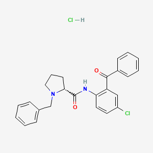 (2R)-N-(2-Benzoyl-4-chlorophenyl)-1-(phenylmethyl)-2-pyrrolidinecarboxamide Hydrochloride