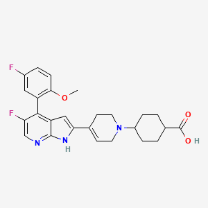 4-[4-[5-fluoro-4-(5-fluoro-2-methoxyphenyl)-1H-pyrrolo[2,3-b]pyridin-2-yl]-3,6-dihydro-2H-pyridin-1-yl]cyclohexane-1-carboxylic acid