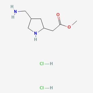 molecular formula C8H18Cl2N2O2 B13849527 Methyl 2-[4-(aminomethyl)pyrrolidin-2-yl]acetate Dihydrochloride Salt 