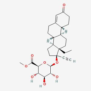 molecular formula C28H38O8 B13849550 D-(-)-Norgestrel beta-D-Glucuronide Methyl Ester 