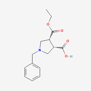 molecular formula C15H19NO4 B13849580 (3S,4R)-1-benzyl-4-ethoxycarbonylpyrrolidine-3-carboxylic acid 