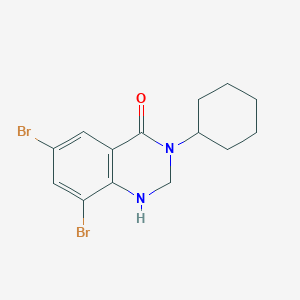 molecular formula C14H16Br2N2O B13849583 6,8-Dibromo-3-cyclohexyl-2,3-dihydroquinazolin-4(1H)-one 