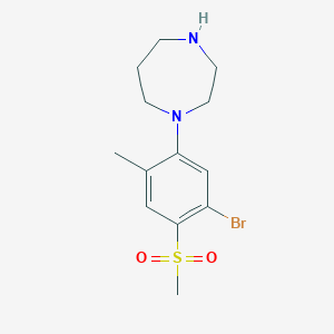 molecular formula C13H19BrN2O2S B1384966 1-(5-Bromo-2-methyl-4-methylsulfonylphenyl)-1,4-diazepane CAS No. 1020722-24-0
