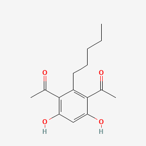 molecular formula C15H20O4 B13849722 1,1'-(4,6-Dihydroxy-2-pentyl-1,3-phenylene)diethanone 