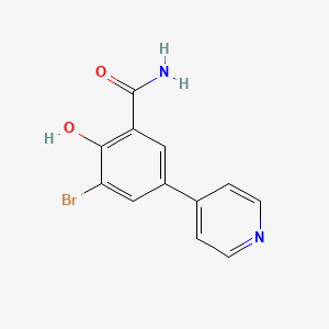 3-Bromo-2-hydroxy-5-pyridin-4-ylbenzamide