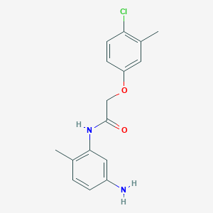 molecular formula C16H17ClN2O2 B1384980 N-(5-Amino-2-methylphenyl)-2-(4-chloro-3-methylphenoxy)acetamide CAS No. 1020722-95-5