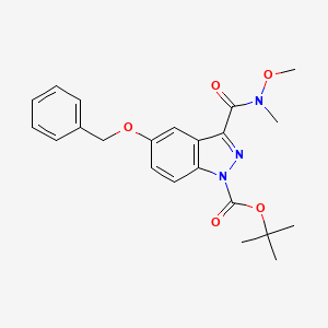 molecular formula C22H25N3O5 B13849878 Tert-butyl 3-[methoxy(methyl)carbamoyl]-5-phenylmethoxyindazole-1-carboxylate 