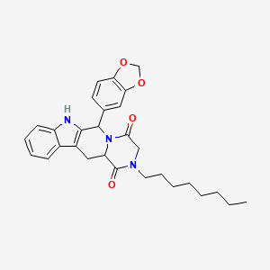 molecular formula C29H33N3O4 B13849901 2-(1,3-Benzodioxol-5-yl)-6-octyl-3,6,17-triazatetracyclo[8.7.0.03,8.011,16]heptadeca-1(10),11,13,15-tetraene-4,7-dione 