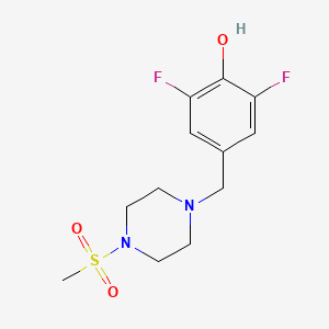 molecular formula C12H16F2N2O3S B13849924 2,6-Difluoro-4-[(4-methylsulfonylpiperazin-1-yl)methyl]phenol 