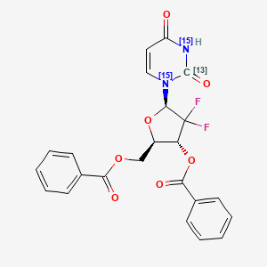 molecular formula C23H18F2N2O7 B13849947 3,5-Dibenzoate-2,2-difluorouridine-13C,15N2 