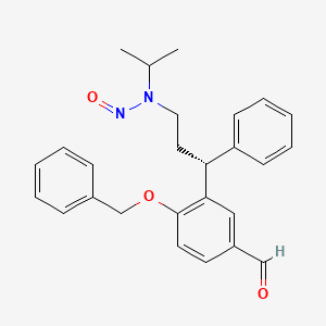 molecular formula C26H28N2O3 B13849957 (R)-N-(3-(2-(Benzyloxy)-5-formylphenyl)-3-phenylpropyl)-N-isopropylnitrous amide 