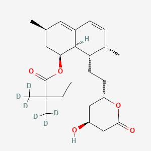 molecular formula C25H38O5 B13849987 [(1S,3R,7S,8S,8aR)-8-[2-[(2S,4S)-4-hydroxy-6-oxooxan-2-yl]ethyl]-3,7-dimethyl-1,2,3,7,8,8a-hexahydronaphthalen-1-yl] 2,2-bis(trideuteriomethyl)butanoate 