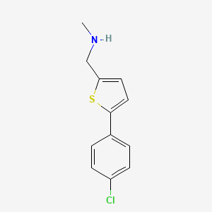 molecular formula C12H12ClNS B13850015 1-[5-(4-chlorophenyl)thiophen-2-yl]-N-methylmethanamine CAS No. 885950-20-9