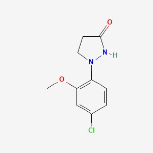 molecular formula C10H11ClN2O2 B13850037 1-(4-Chloro-2-methoxyphenyl)pyrazolidin-3-one 