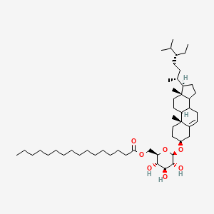 [(2R,3S,4S,5R,6R)-6-[[(3S,10R,13R,17R)-17-[(2R,5R)-5-ethyl-6-methylheptan-2-yl]-10,13-dimethyl-2,3,4,7,8,9,11,12,14,15,16,17-dodecahydro-1H-cyclopenta[a]phenanthren-3-yl]oxy]-3,4,5-trihydroxyoxan-2-yl]methyl hexadecanoate