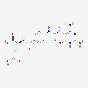 molecular formula C17H19N7O7 B13850052 (2s)-2-[[4-[[2,4-Bis(Azanyl)-6-Oxidanylidene-1h-Pyrimidin-5-Yl]carbamoylamino]phenyl]carbonylamino]pentanedioic Acid 