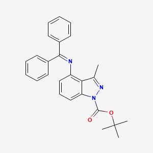 molecular formula C26H25N3O2 B13850084 Tert-butyl 4-(benzhydrylideneamino)-3-methylindazole-1-carboxylate 