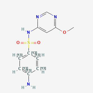 molecular formula C11H12N4O3S B13850195 Sulfamonomethoxine 13C6 (Phenyl 13C6) 