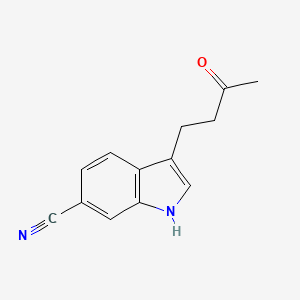 molecular formula C13H12N2O B13850206 3-(3-oxobutyl)-1H-indole-6-carbonitrile 