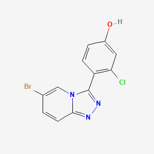 4-(6-Bromo-[1,2,4]triazolo[4,3-a]pyridin-3-yl)-3-chlorophenol