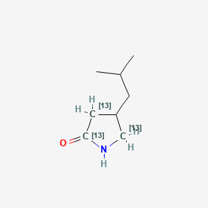 molecular formula C8H15NO B13850221 4-Isobutyl-2-pyrrolidinone-13C3 (pregabalin lactam impurity) 