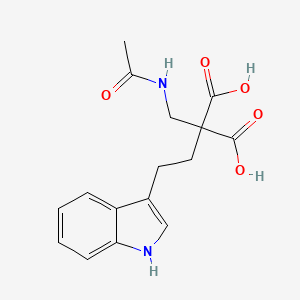 molecular formula C16H18N2O5 B13850276 A-Acetamino-A-carboxy-R-(3-indole)-butyric acid 