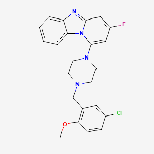 molecular formula C23H22ClFN4O B13850285 1-(4-(5-Chloro-2-methoxybenzyl)piperazin-1-yl)-3-fluorobenzo[4,5]imidazo[1,2-a]pyridine 