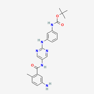 molecular formula C23H26N6O3 B13850287 tert-butyl N-[3-[[5-[(5-amino-2-methylbenzoyl)amino]pyrimidin-2-yl]amino]phenyl]carbamate 