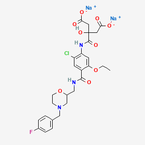 molecular formula C27H29ClFN3Na2O9 B13850291 Mosapride Citric Amide Disodium Salt 