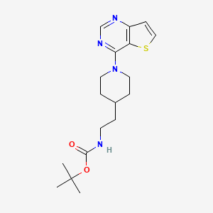 molecular formula C18H26N4O2S B13850299 tert-butyl N-[2-(1-thieno[3,2-d]pyrimidin-4-ylpiperidin-4-yl)ethyl]carbamate 