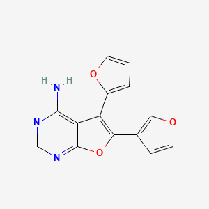 molecular formula C14H9N3O3 B13850347 5-(Furan-2-yl)-6-(furan-3-yl)furo[2,3-d]pyrimidin-4-amine 