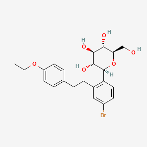 molecular formula C22H27BrO6 B13850373 (2S,3R,4R,5S,6R)-2-(4-Bromo-2-(4-ethoxyphenethyl)phenyl)-6-(hydroxymethyl)tetrahydro-2H-pyran-3,4,5-triol 