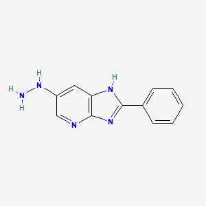 molecular formula C12H11N5 B1385046 6-肼基-2-苯基-3H-咪唑并[4,5-b]吡啶 CAS No. 887405-44-9