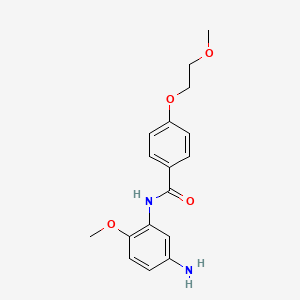 molecular formula C17H20N2O4 B1385048 N-(5-氨基-2-甲氧基苯基)-4-(2-甲氧基乙氧基)-苯甲酰胺 CAS No. 1020056-10-3