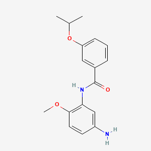 molecular formula C17H20N2O3 B1385054 N-(5-Amino-2-methoxyphenyl)-3-isopropoxybenzamide CAS No. 1020055-32-6