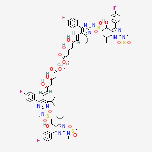 molecular formula C76H90CaF4N12O18S4 B13850592 calcium;(E,3R,5S)-7-[4-(4-fluorophenyl)-2-[[2-[4-(4-fluorophenyl)-2-[methyl(methylsulfonyl)amino]-6-propan-2-ylpyrimidin-5-yl]-2-hydroxyethyl]sulfonyl-methylamino]-6-propan-2-ylpyrimidin-5-yl]-3,5-dihydroxyhept-6-enoate 