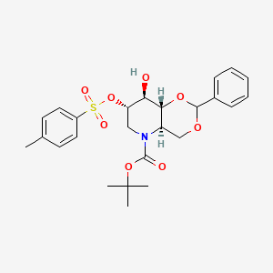 tert-butyl (4aR,7S,8S,8aR)-8-hydroxy-7-(4-methylphenyl)sulfonyloxy-2-phenyl-4,4a,6,7,8,8a-hexahydro-[1,3]dioxino[5,4-b]pyridine-5-carboxylate