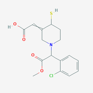 1-Piperidineacetic acid, 3-(carboxymethylene)-alpha-(2-chlorophenyl)-4-mercapto-, 1-methyl ester, (alphaS)-