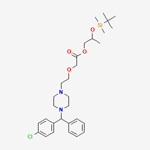 2-((tert-Butyldimethylsilyl)oxy)propyl 2-(2-(4-((4-chlorophenyl)(phenyl)methyl)piperazin-1-yl)ethoxy)acetate