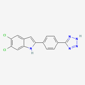 5,6-dichloro-2-[4-(2H-tetrazol-5-yl)phenyl]-1H-indole