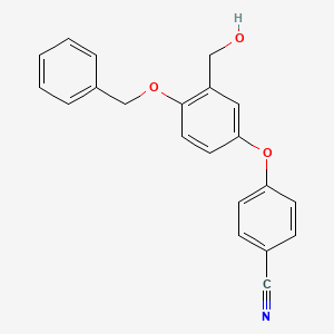 molecular formula C21H17NO3 B13851388 4-(4-(Benzyloxy)-3-(hydroxymethyl)phenoxy)benzonitrile 