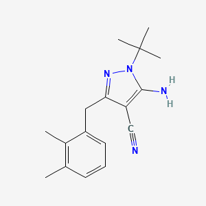 5-Amino-1-tert-butyl-3-[(2,3-dimethylphenyl)methyl]pyrazole-4-carbonitrile