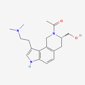 (S)-1-(9-(2-(Dimethylamino)ethyl)-3-(hydroxymethyl)-3,4-dihydro-1H-pyrrolo[2,3-h]isoquinolin-2(7H)-yl)ethanone